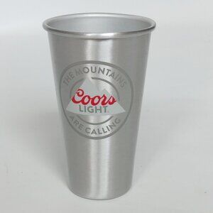 COORS LIGHT "The Mountains are Calling" 22 Oz Beer Cup Aluminum Double Sided